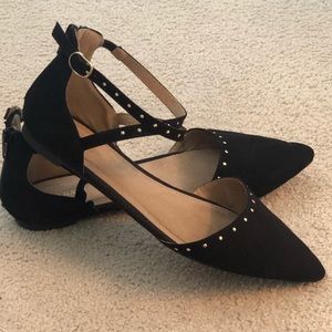 Black studded flat